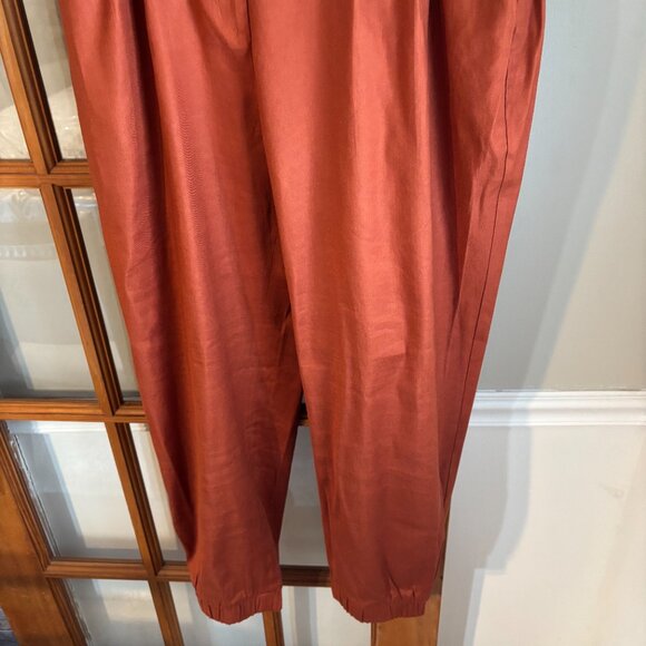 Express Women Linen Ankle High Rise pants. SZ: Large/ Burnt Orange color - Picture 6 of 12